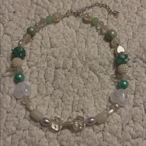 coquette glass bead necklace